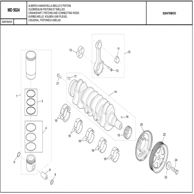 MANITOU MHT-X 790曼尼通礦用叉車 約翰迪爾4045HMC85發(fā)動(dòng)機(jī)曲軸、活塞和連桿