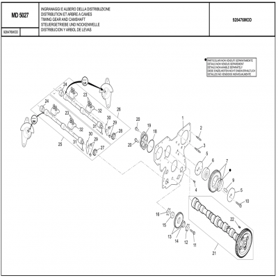 MANITOU MHT-X 790曼尼通礦用叉車 約翰迪爾4045HMC85發(fā)動(dòng)機(jī)搖臂軸 正時(shí)齒輪和凸輪軸