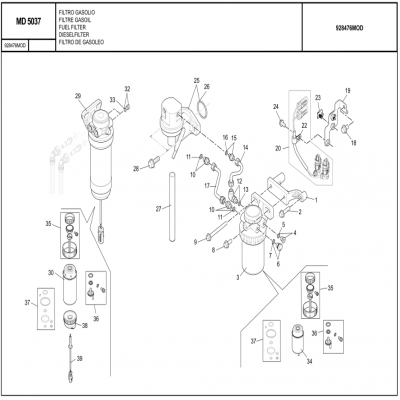 MANITOU MHT-X 790曼尼通礦用叉車 約翰迪爾4045HMC85發(fā)動(dòng)機(jī)- 燃油濾清器